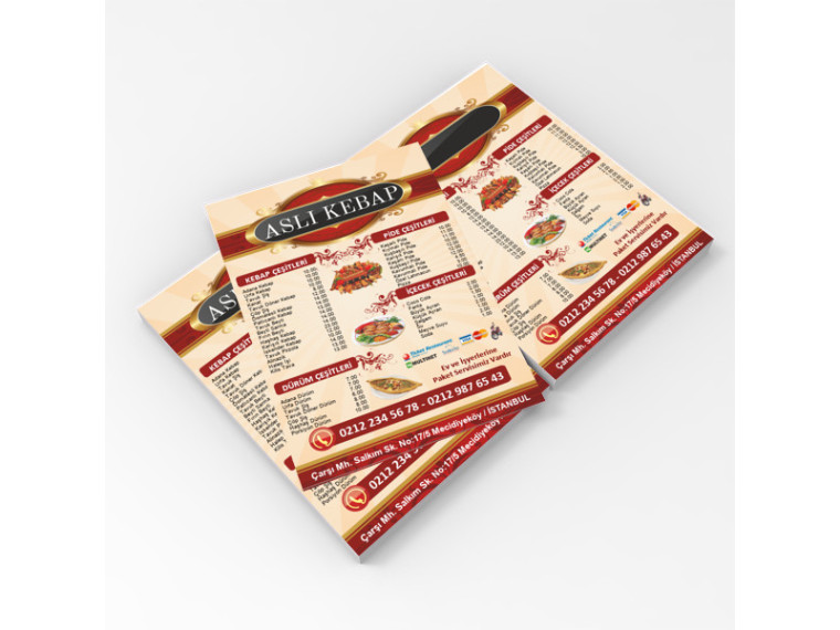 Broşür Tasarımı - Kebap Lokanta Restaurant Büfe Broşürü...
