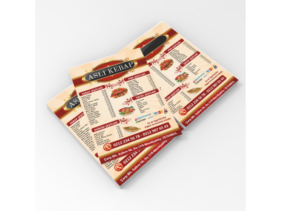 Broşür Tasarımı - Kebap Lokanta Restaurant Büfe Broşürü...