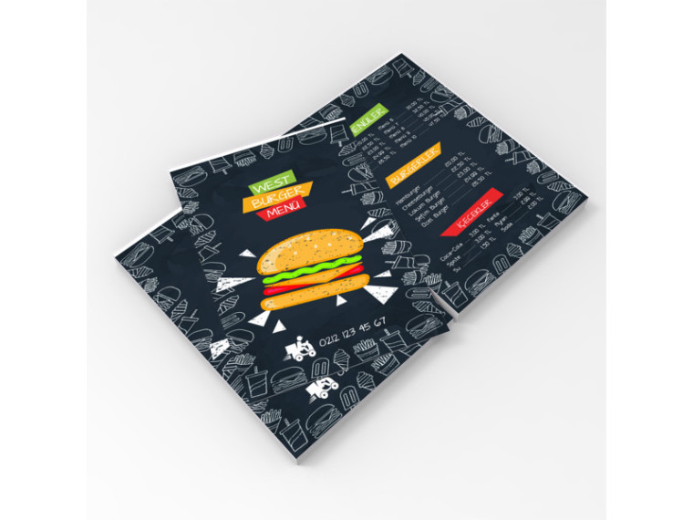 Broşür Tasarımı - Fast & Food Broşür