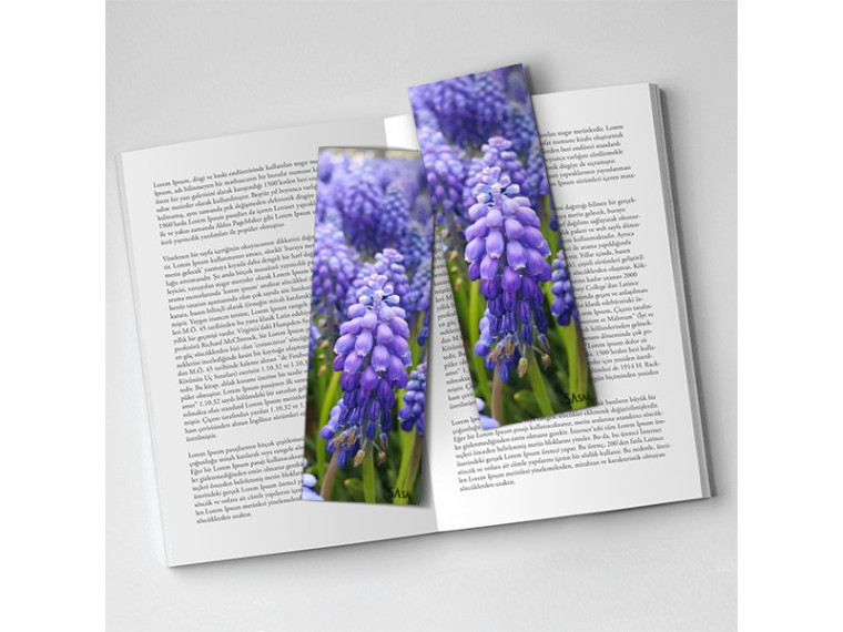 Kitap Ayracı Baskısı - Çiçek Tasarımlı Kitap Ayracı