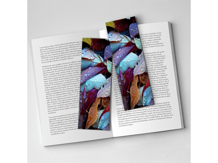 Kitap Ayracı Baskısı - Yapraklar Kitap Ayracı