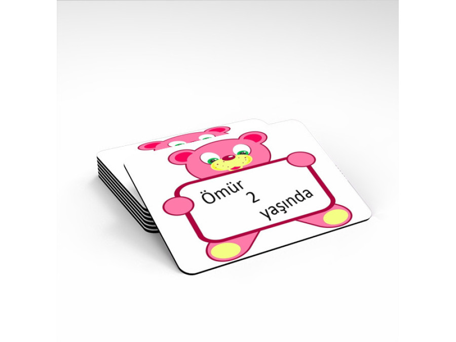 Promosyon Magnet Tasarımı - pembe ayıcık magnet