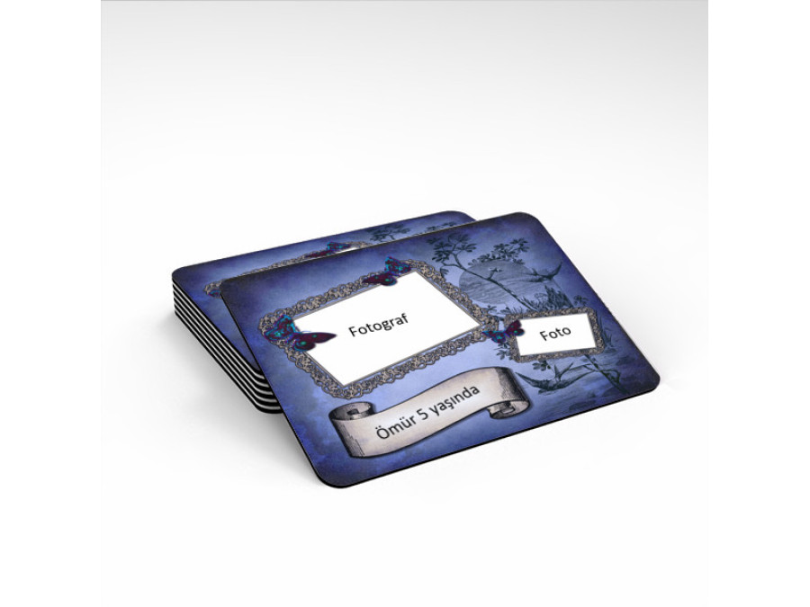 Promosyon Magnet Tasarımı - mor çerçeve foto magnet